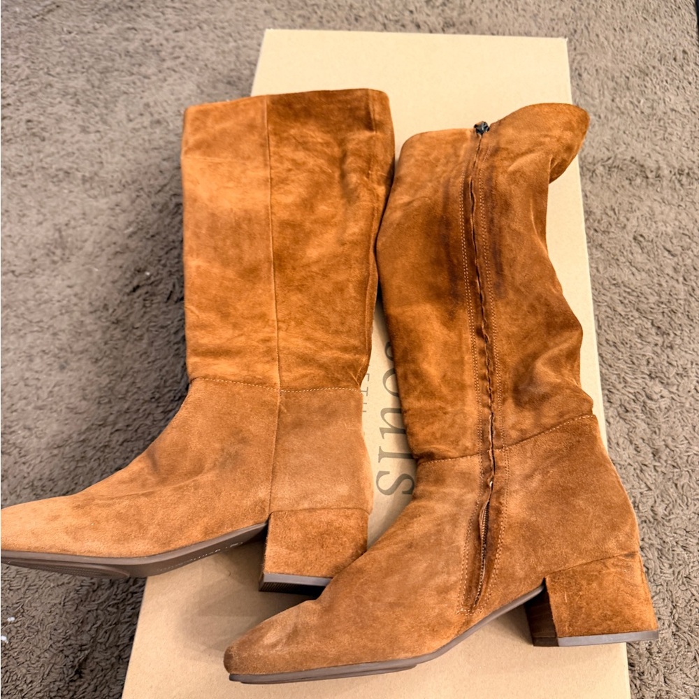 Gentle Souls Brown Suede Heeled Boots